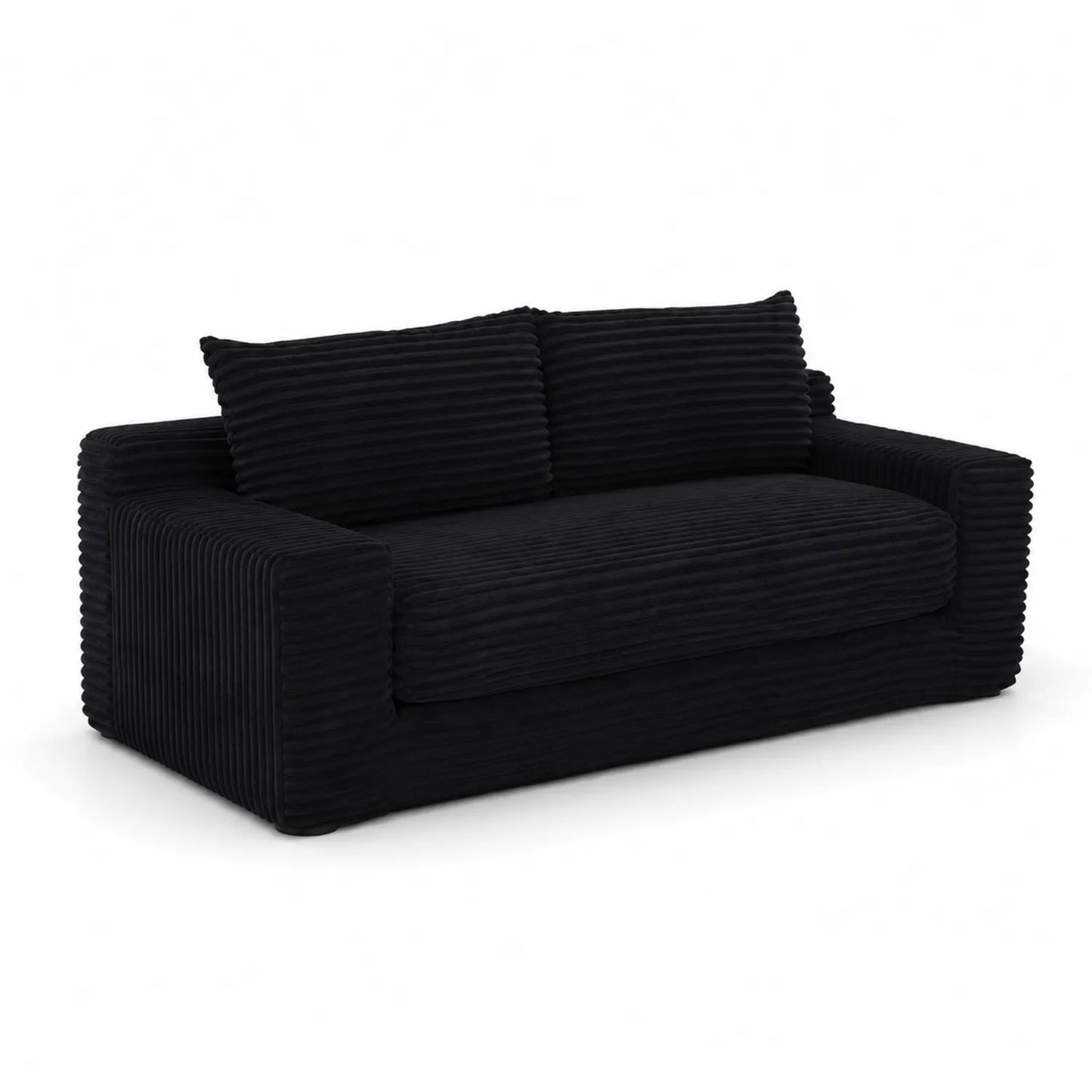 Zweisitzer Sofa aus Kordstoff in Schwarz