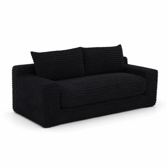 Zweisitzer Sofa aus Kordstoff in Schwarz